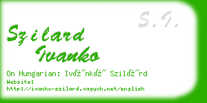 szilard ivanko business card